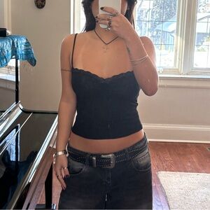 EDIKTED Carla Black Lace Cami Top